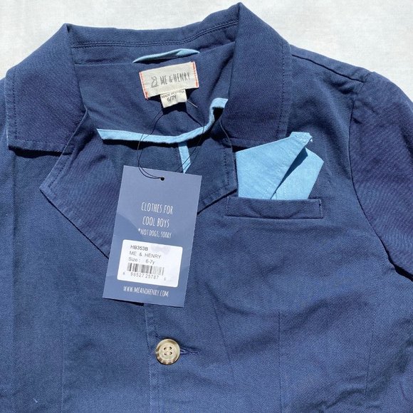 Me and Henry Other - Me and Henry Navy Cotton Blazer Jacket Boys